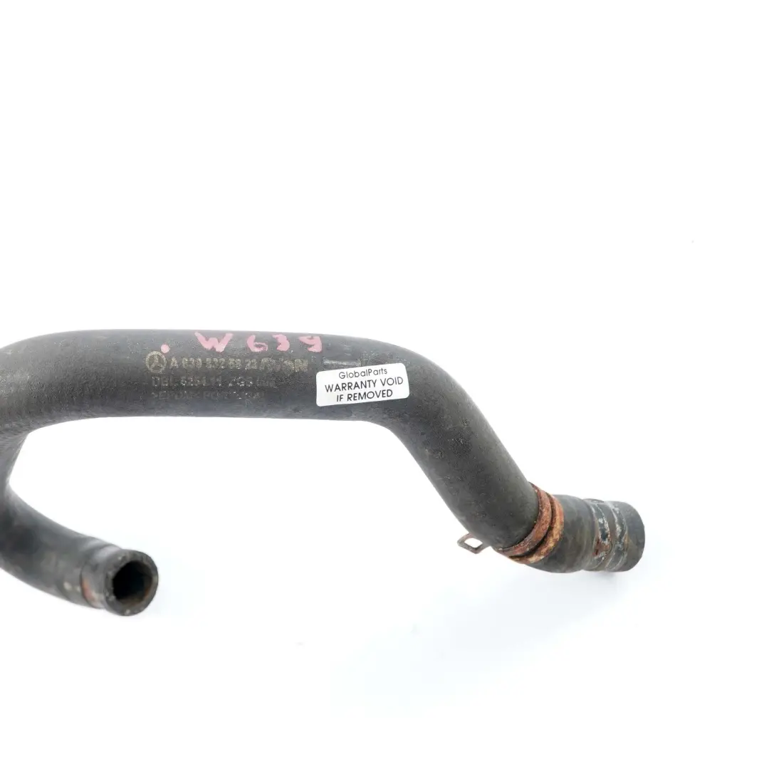 Mercedes Vito W639 Heat Exchanger Water Coolant Hose Pipe Line - SKU A6398325823 - Part number A6398325823