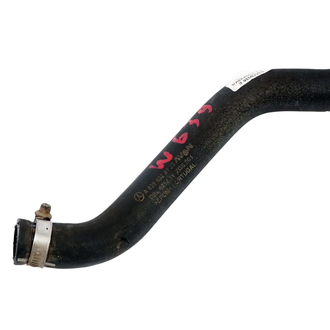 Tubo Flessibile Liquido Acqua Scambiatore Calore per Mercedes Vito W639 con numero di parte A6398328123 Mercedes Vito W639 Tubo Flessibile Liquido Acqua Scambiatore Calore - SKU A6398328123 - Numero di parte A6398328123