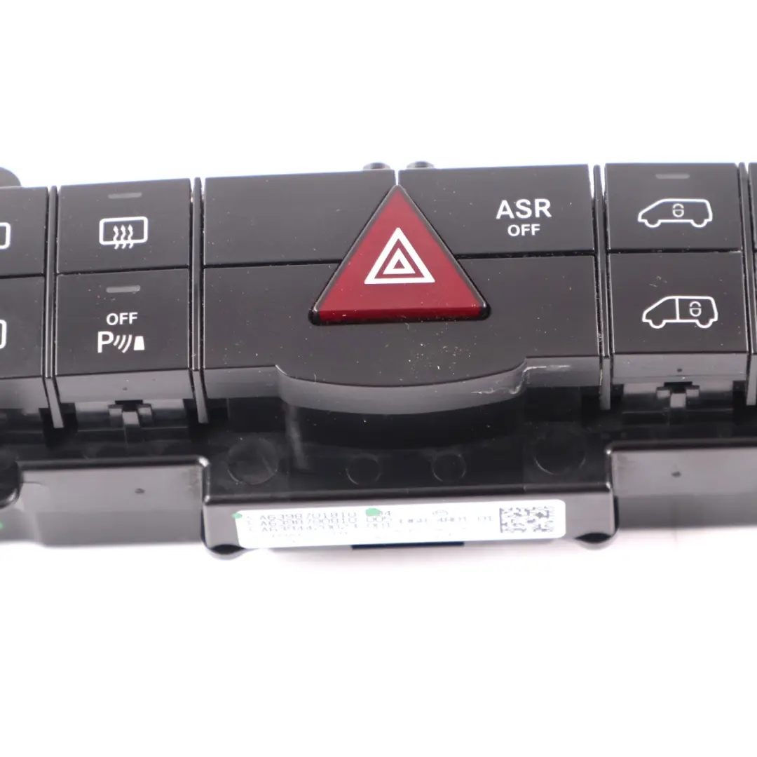 Switch Control Panel Hazard ASR Heated Seat Button to Mercedes W639 with Part number A6398701810 Mercedes W639 Switch Control Panel Hazard ASR Heated Seat Button - SKU A6398701810 - Part number A6398701810
