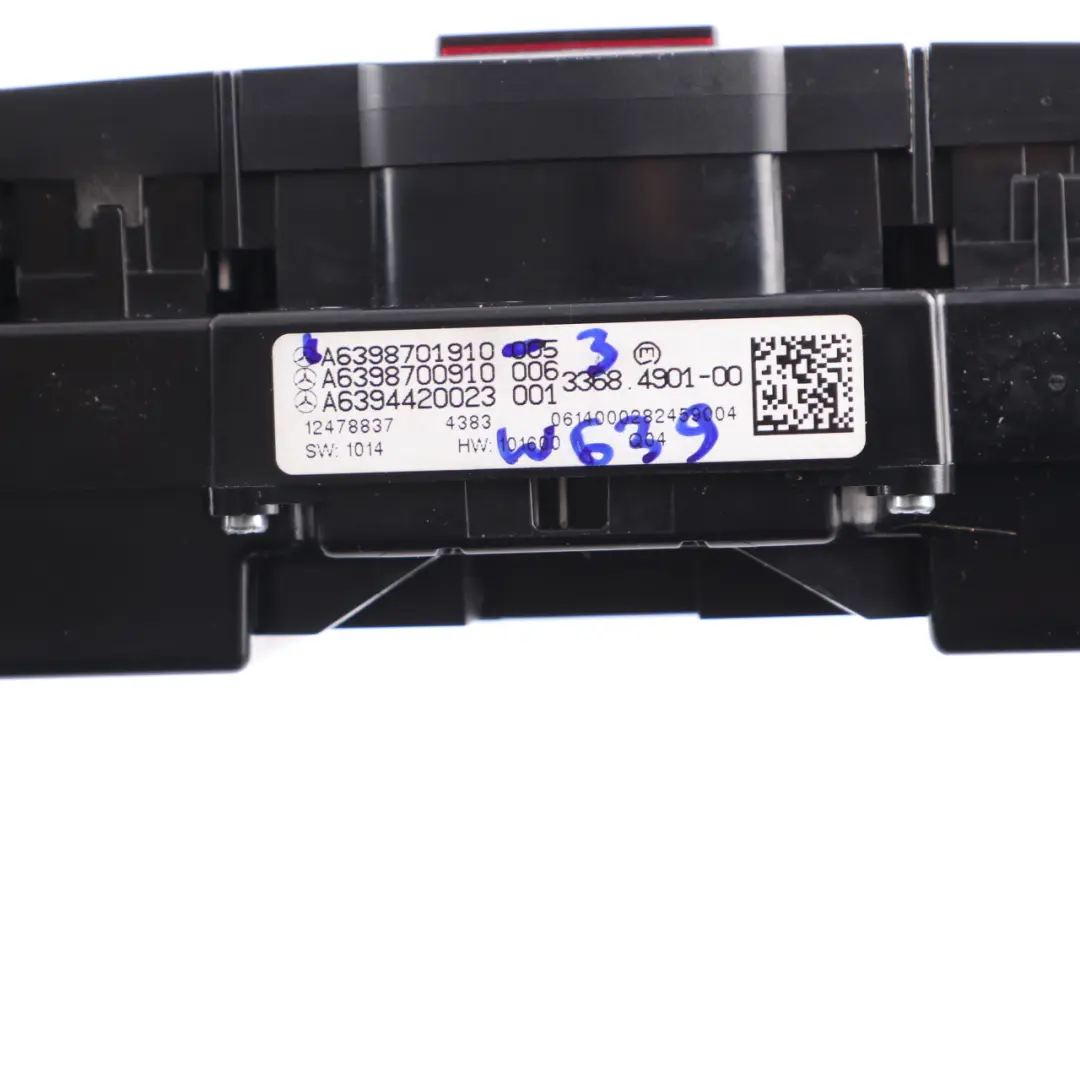 Mercedes Vito W639 Switch Control Panel Block ASR Hazard Lights - SKU A6398701910-3 - Part number A6398701910