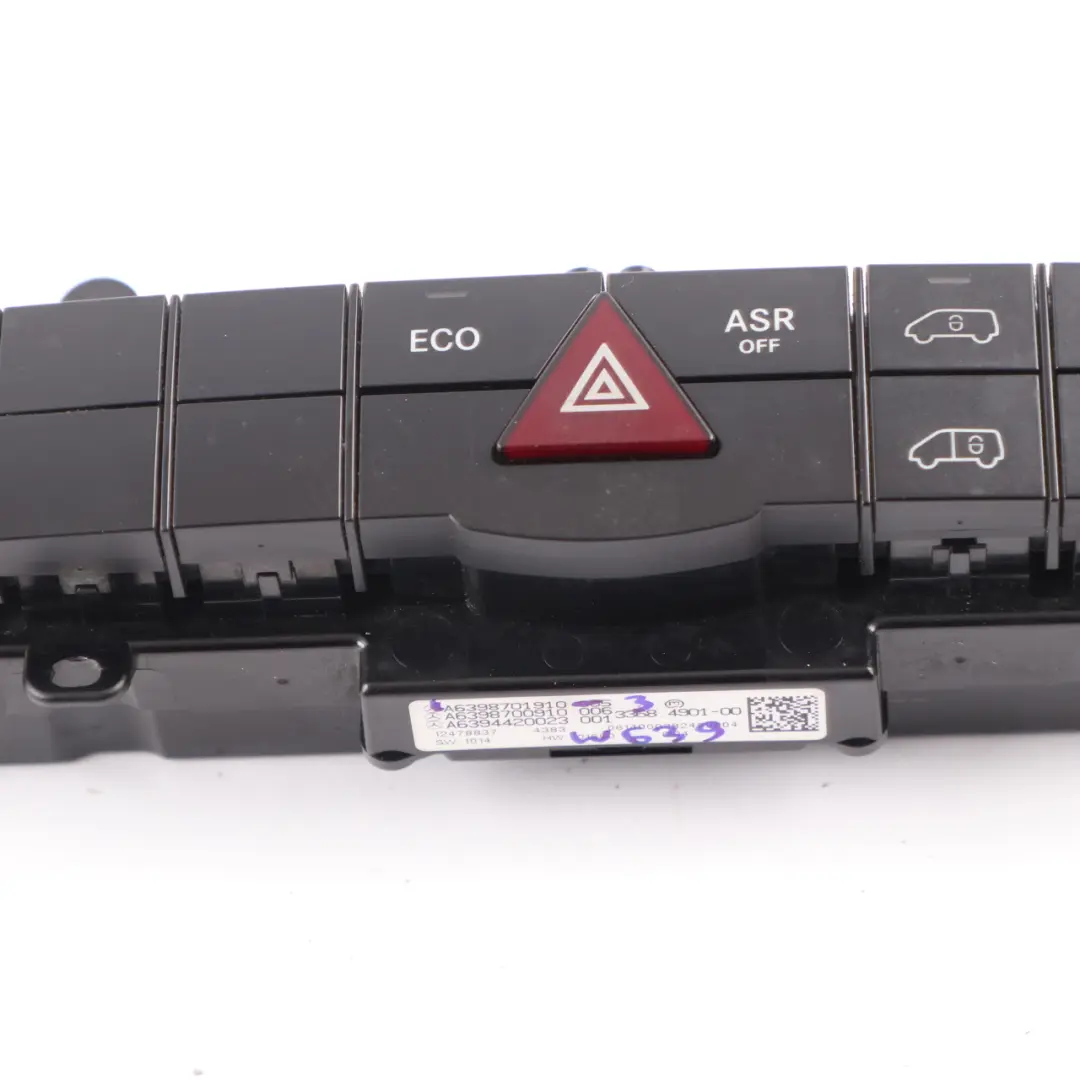 Switch Control Panel Block ASR Hazard Lights to Mercedes Vito W639 with Part number A6398701910 Mercedes Vito W639 Switch Control Panel Block ASR Hazard Lights - SKU A6398701910-3 - Part number A6398701910