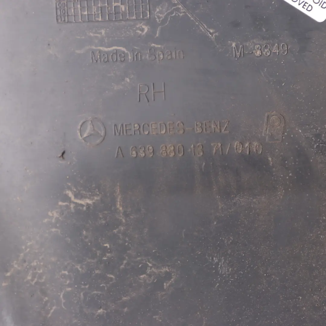 Mercedes W639 Paraurti posteriore destro Copertura angolo laterale - SKU A6398801371 - Numero di parte A6398801371
