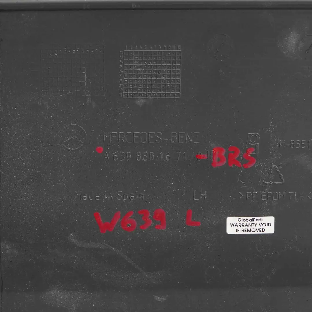 Mercedes Vito W639 Hinten Stoßstangenecke Abdeckung Links Brilliant Silber 9744 - SKU A6398801671-BRS - Teilenummer A6398801671