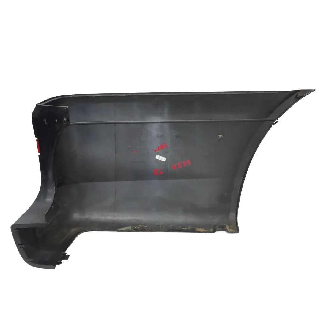 Bumper Left N/S Side Corner Trim Panel Carbon Black 040 to Mercedes Vito W639 Rear with Part number A6398801671 Mercedes Vito W639 Rear Bumper Left N/S Side Corner Trim Panel Carbon Black 040 - SKU A6398801671-CBL - Part number A6398801671