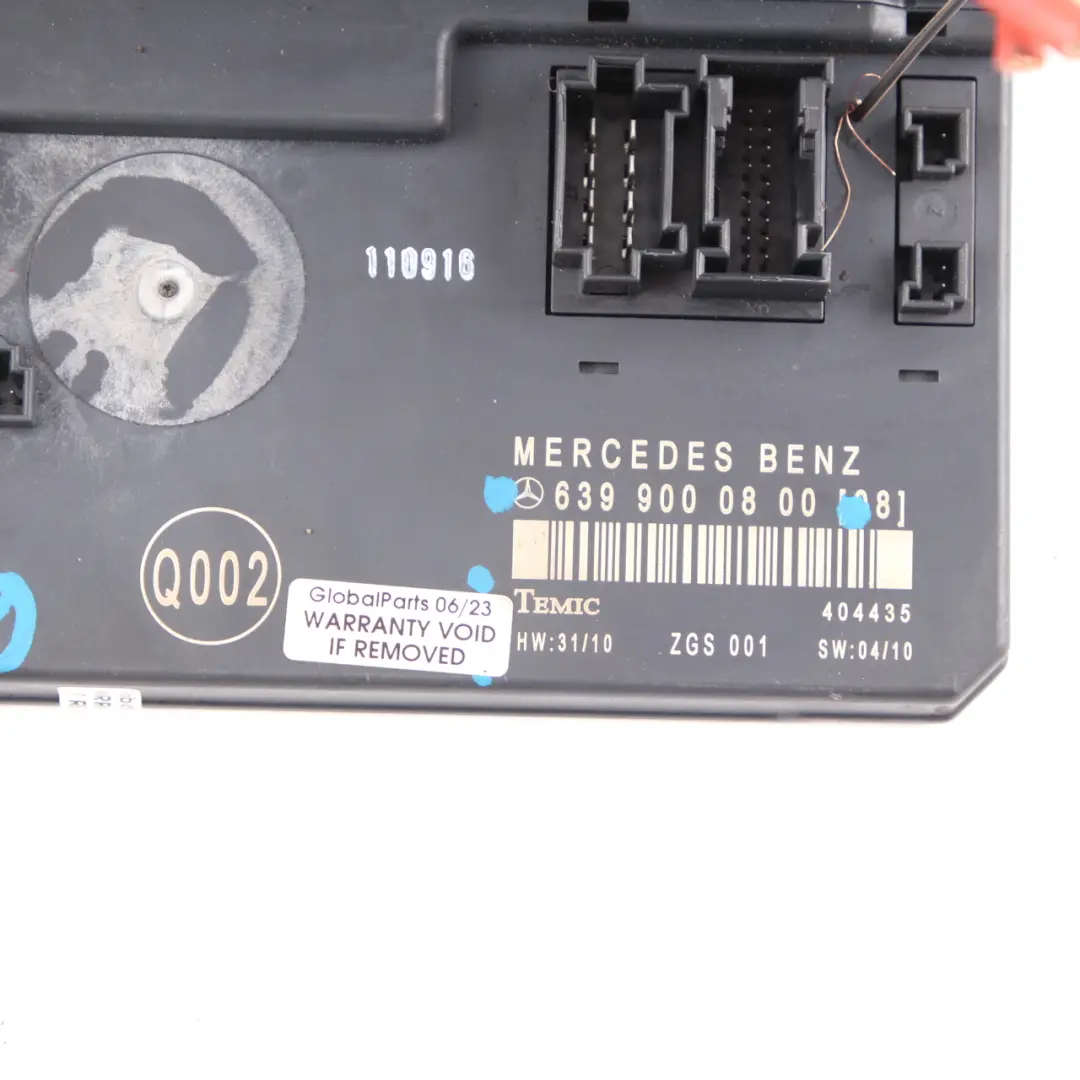 Mercedes Vito W639 Fuse Box Relay Control Unit Front SAM Module - SKU A6399000800 - Part number A6399000800