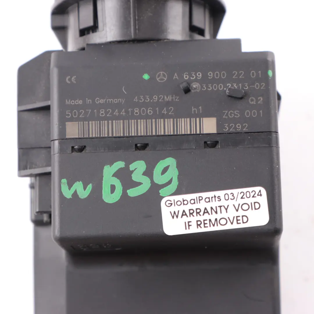 Mercedes Vito W639 Ignition Switch Barrel Lock Control Unit With Key - SKU A6399002201 - Part number A6399002201