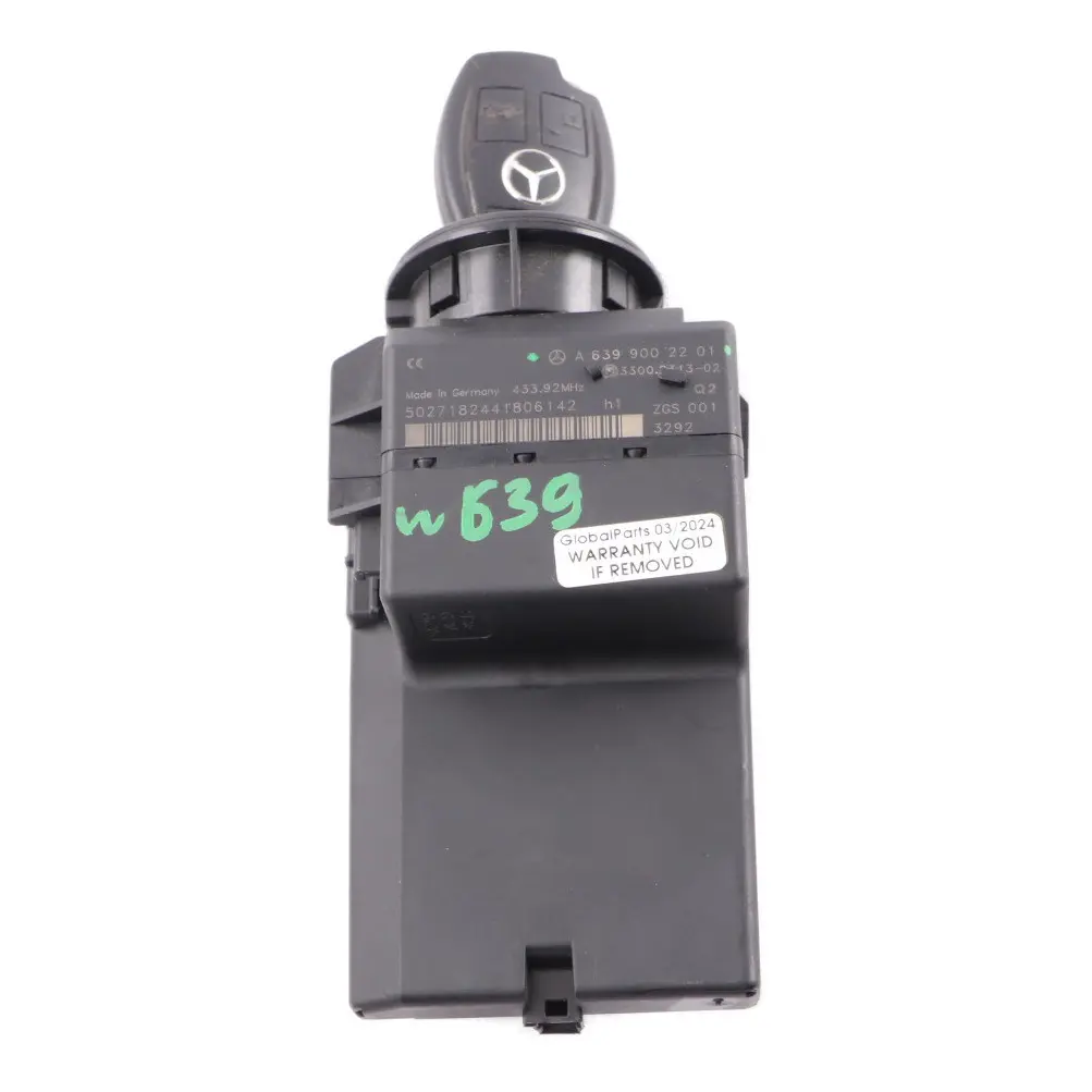 Mercedes Vito W639 Ignition Switch Barrel Lock Control Unit With Key - SKU A6399002201 - Part number A6399002201