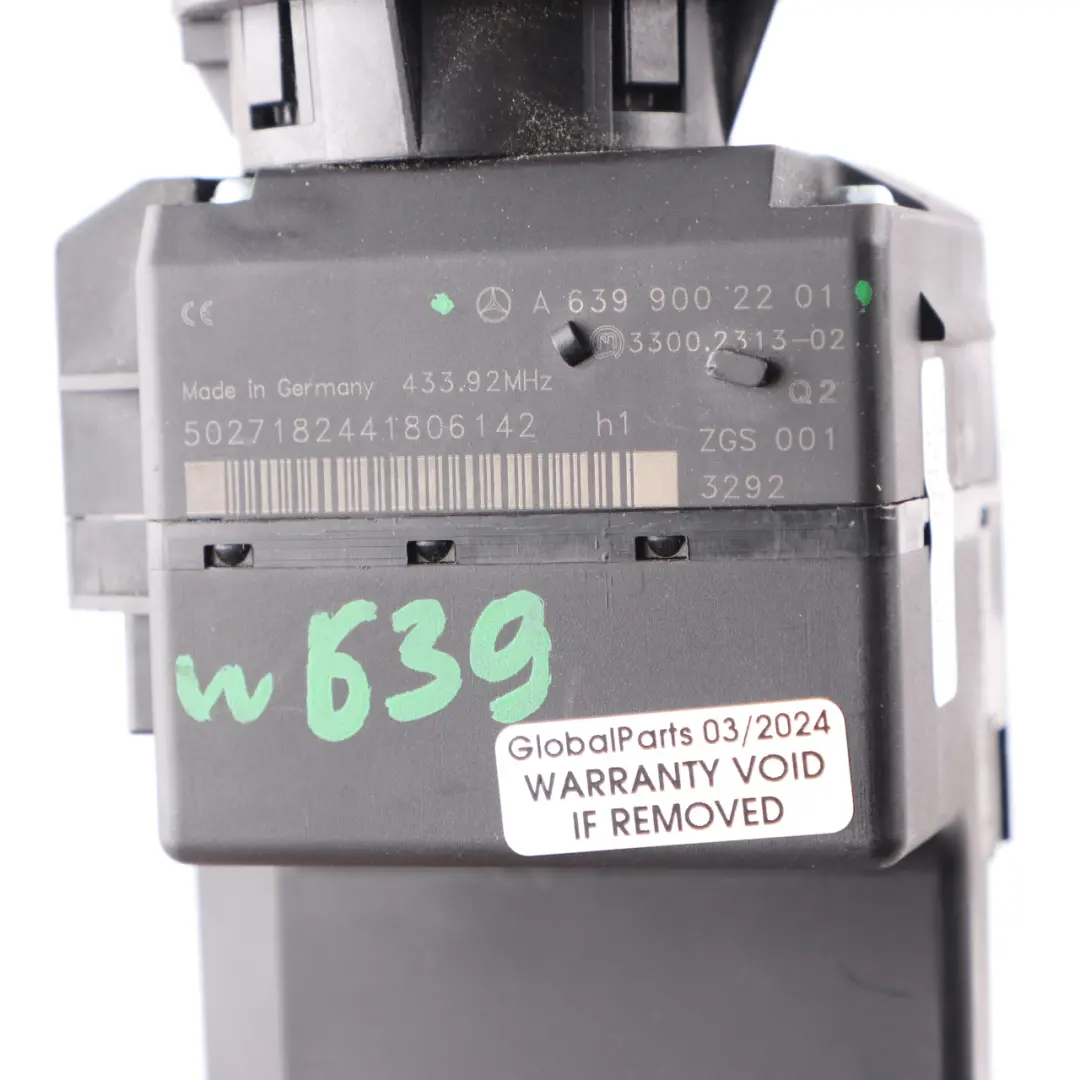 Mercedes Vito W639 Ignition Switch Barrel Lock Control Unit With Key - SKU A6399002201 - Part number A6399002201