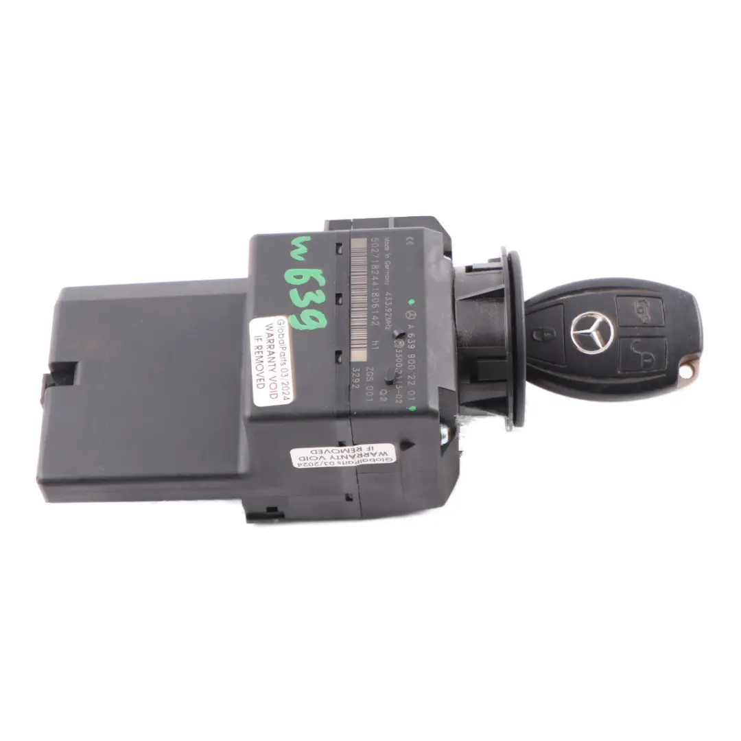 Mercedes Vito W639 Commutateur d'allumage Unité contrôle serrure baril avec clé - SKU A6399002201 - Numéro de pièce A6399002201
