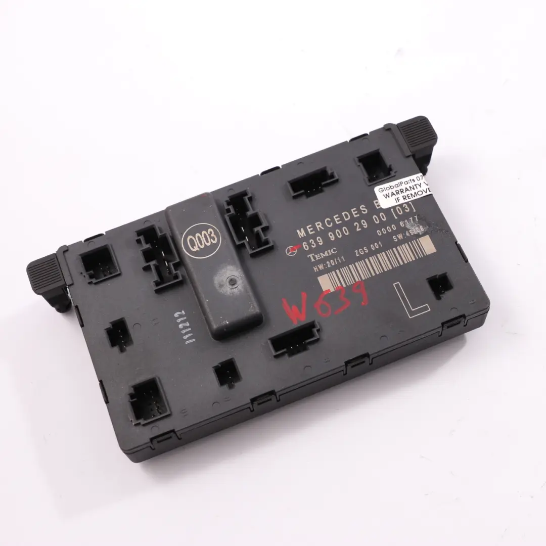 Mercedes Vito W639 Door Module Front Left N/S Control Unit ECU - SKU A6399002900 - Part number A6399002900