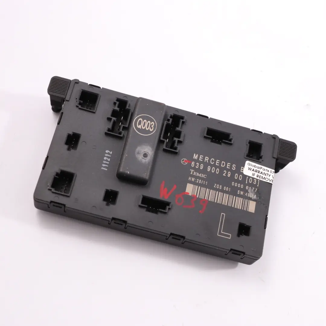 Door Module Front Left N/S Control Unit ECU to Mercedes Vito W639 with Part number A6399002900 Mercedes Vito W639 Door Module Front Left N/S Control Unit ECU - SKU A6399002900 - Part number A6399002900