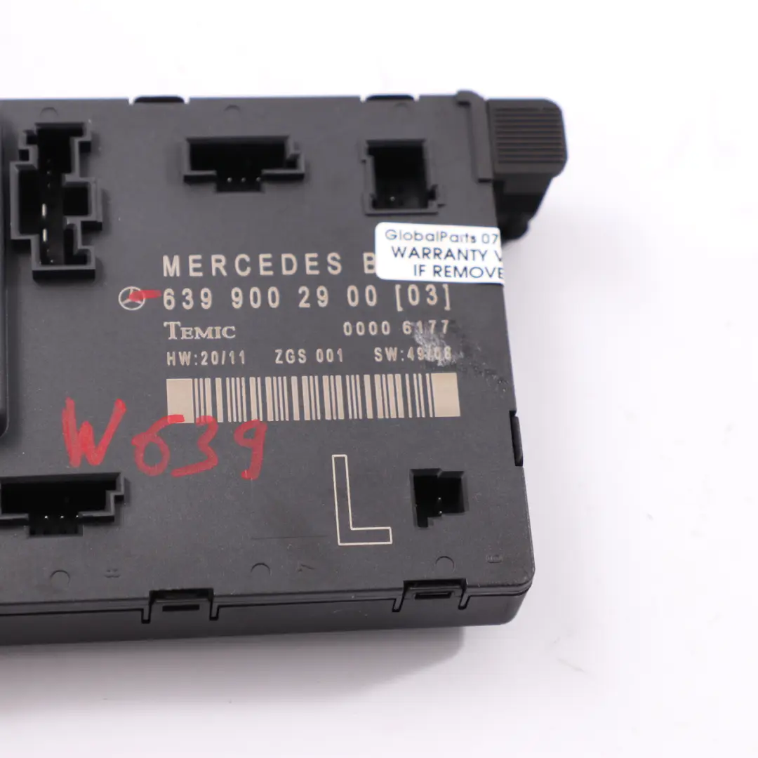 Mercedes Vito W639 Door Module Front Left N/S Control Unit ECU - SKU A6399002900 - Part number A6399002900