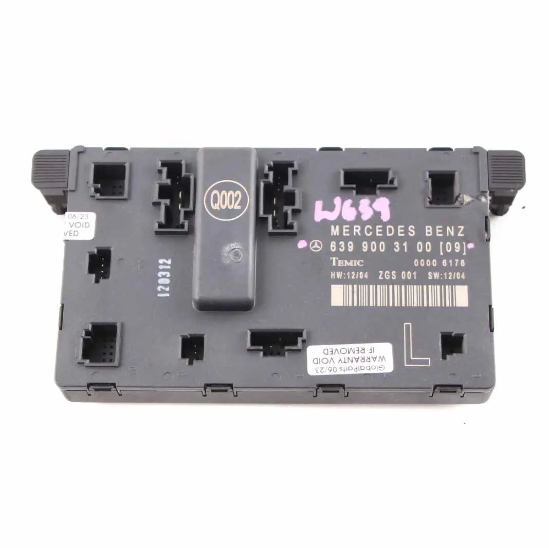 Modulo Porta Anteriore Sinistra Centralina ECU per Mercedes Vito W639 con numero di parte A6399003100 Mercedes Vito W639 Modulo Porta Anteriore Sinistra Centralina ECU - SKU A6399003100 - Numero di parte A6399003100