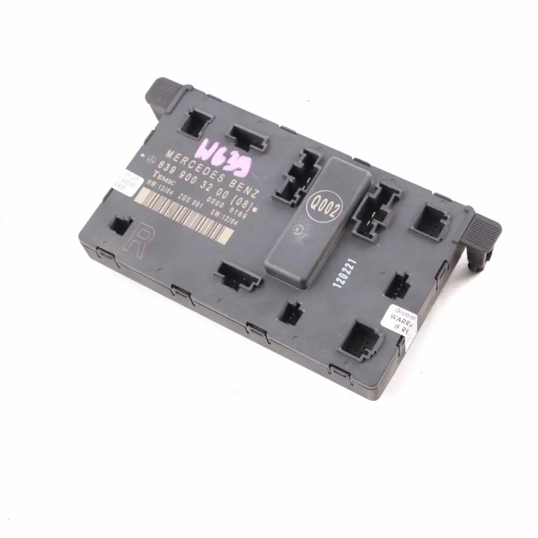 Módulo Puerta Delantera Derecha Unidad Control ECU para Mercedes W639 con número de pieza A6399003200 Mercedes W639 Módulo Puerta Delantera Derecha Unidad Control ECU - SKU A6399003200 - Número de pieza A6399003200