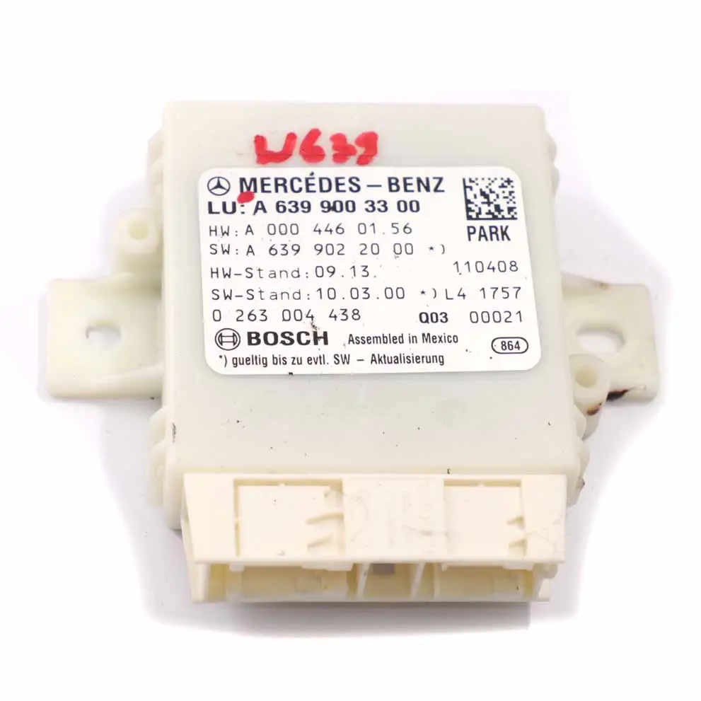 Parking Module PDC Distance Control Unit Sensor to Mercedes Vito W639 with Part number A6399003300 Mercedes Vito W639 Parking Module PDC Distance Control Unit Sensor - SKU A6399003300 - Part number A6399003300