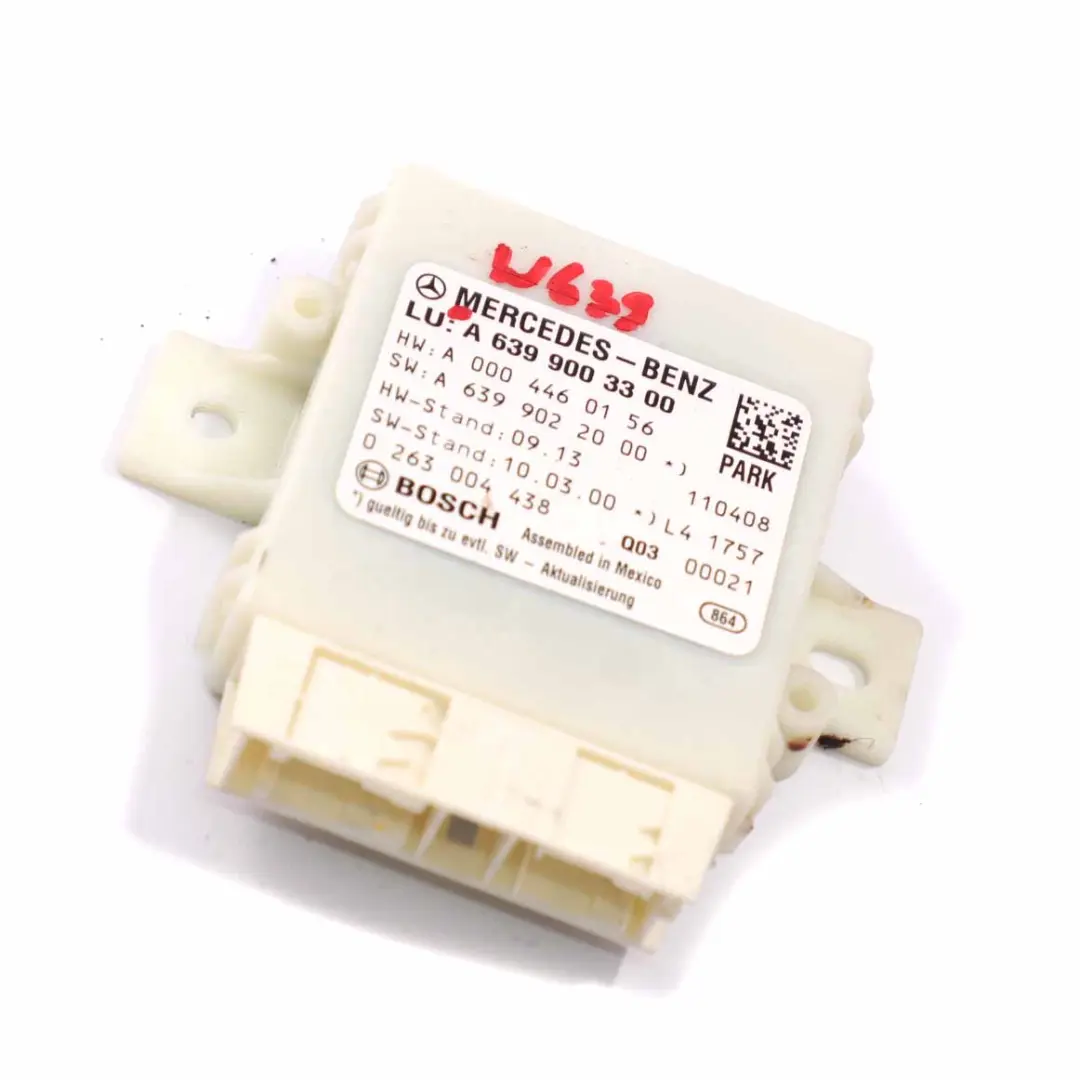 Módulo de Estacionamiento PDC Unidad Distancia Sensor para Mercedes W639 con número de pieza A6399003300 Mercedes W639 Módulo de Estacionamiento PDC Unidad Distancia Sensor - SKU A6399003300 - Número de pieza A6399003300