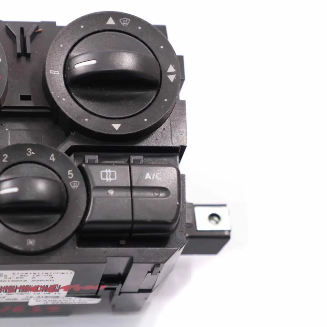 Climatizador Unidad Control Panel Interruptores para Mercedes W639 AC con número de pieza A6399060100 Mercedes W639 AC Climatizador Unidad Control Panel Interruptores - SKU A6399060100 - Número de pieza A6399060100