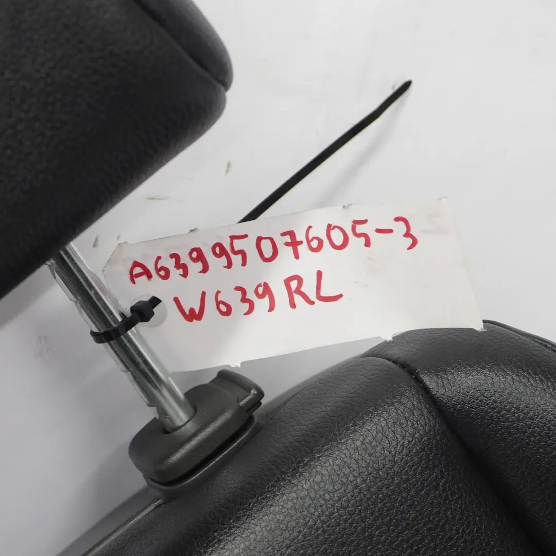  Asiento Trasero Mercedes W639 Viano Doble Izquierdo Primera Fila Cuero Negro - SKU A6399507605-3 - Número de pieza A6399507605