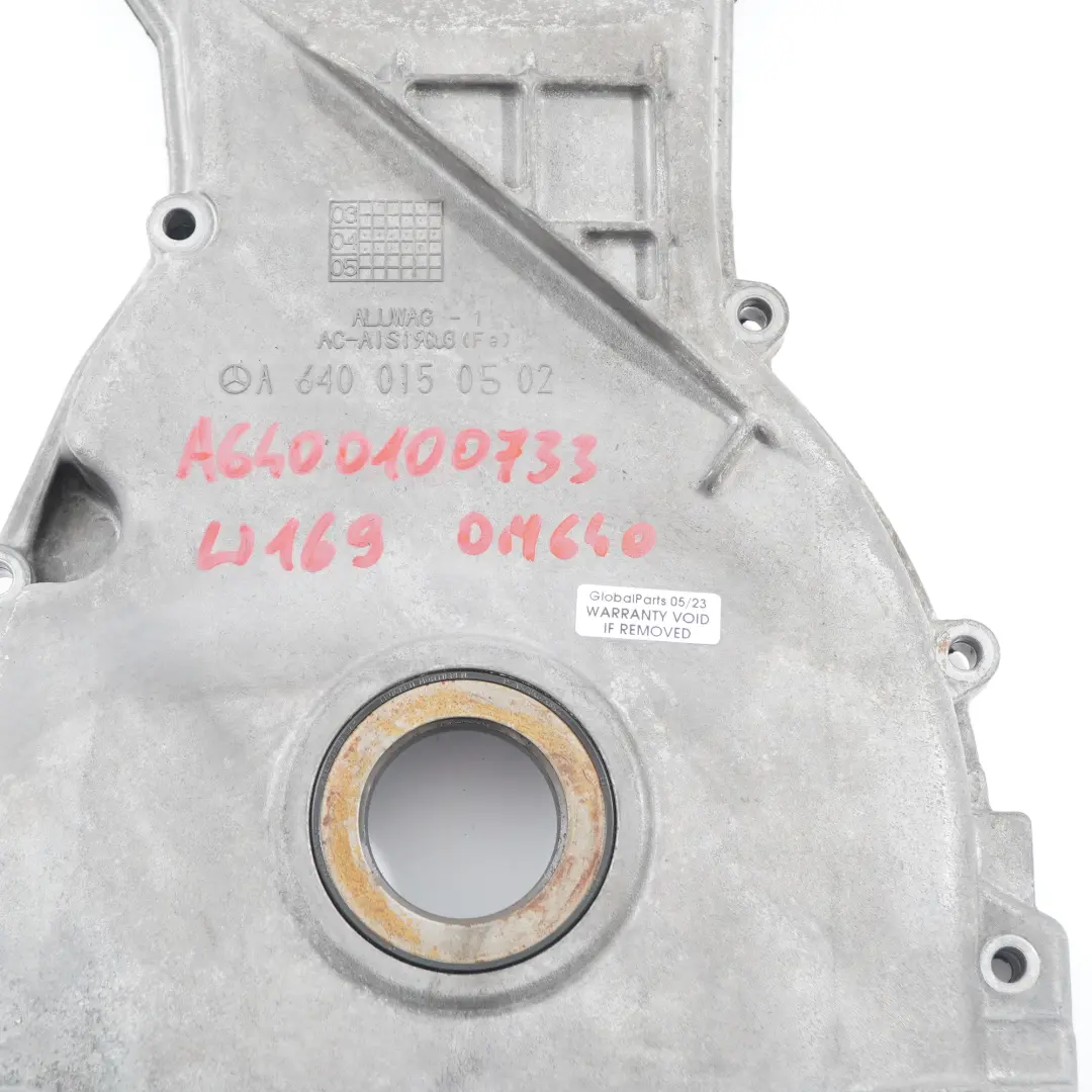  Couvercle Vilebrequin Mercedes W169 W245 OM640 Boîtier Distribution A6400150502 - SKU A6400100733 - Numéro de pièce A6400100733