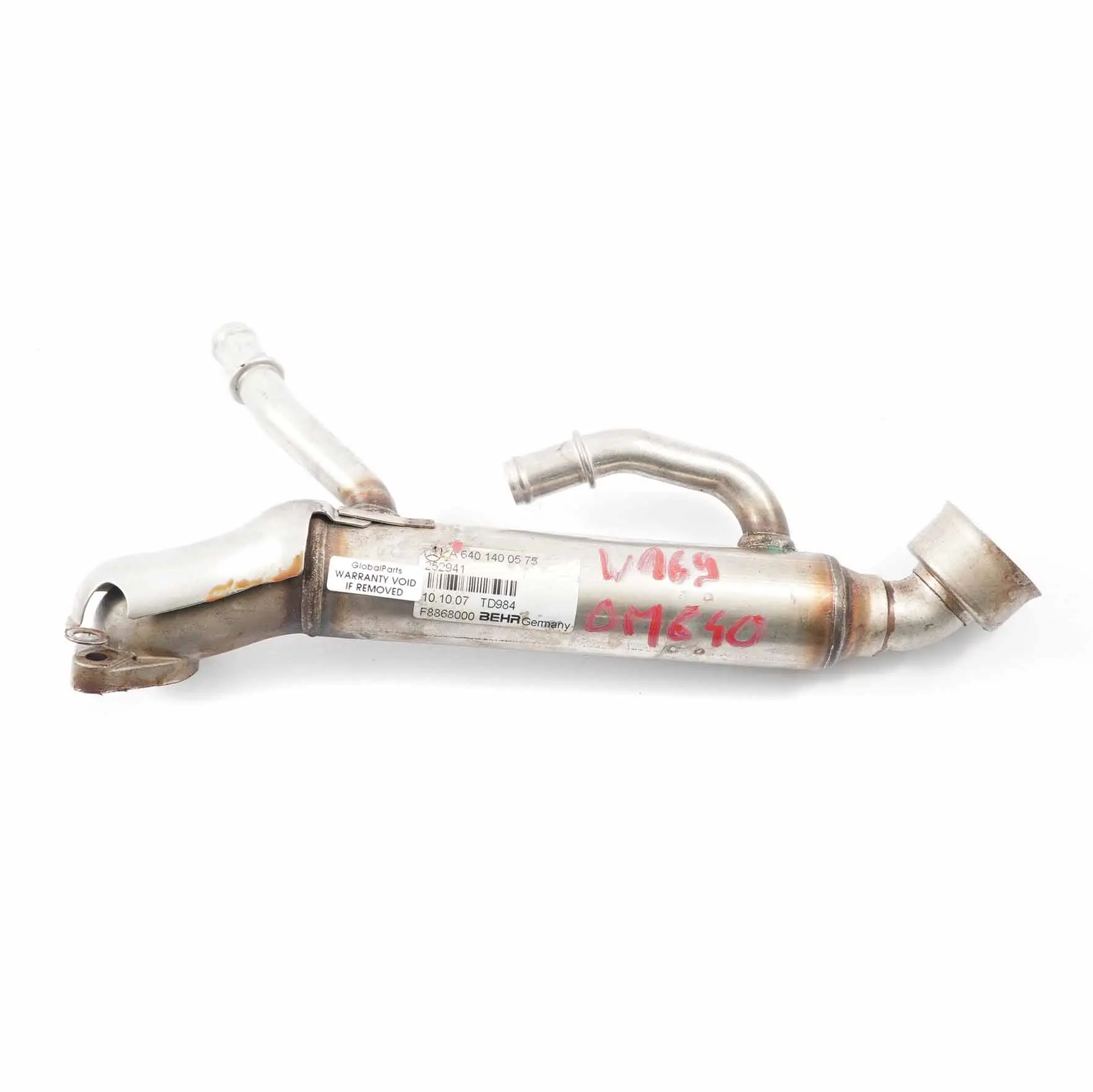 Raffreddatore scarico EGR Mercedes W169 Scambiatore calore OM640 A6401400575