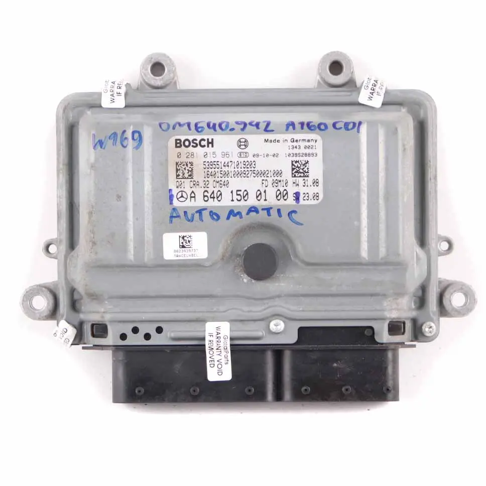 A160 B160 CDI OM640.942 82HP Engine ECU Automatic to Mercedes W169 W245 with Part number A6401500101 Mercedes W169 W245 A160 B160 CDI OM640.942 82HP Engine ECU Automatic - SKU A6401500101 - Part number A6401500101
