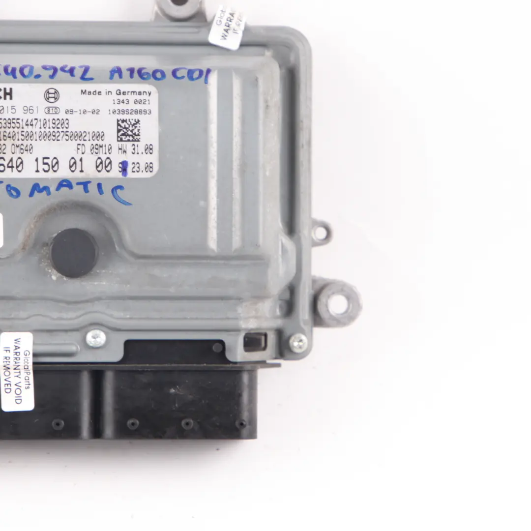 A160 B160 CDI OM640.942 82HP Engine ECU Automatic to Mercedes W169 W245 with Part number A6401500101 Mercedes W169 W245 A160 B160 CDI OM640.942 82HP Engine ECU Automatic - SKU A6401500101 - Part number A6401500101