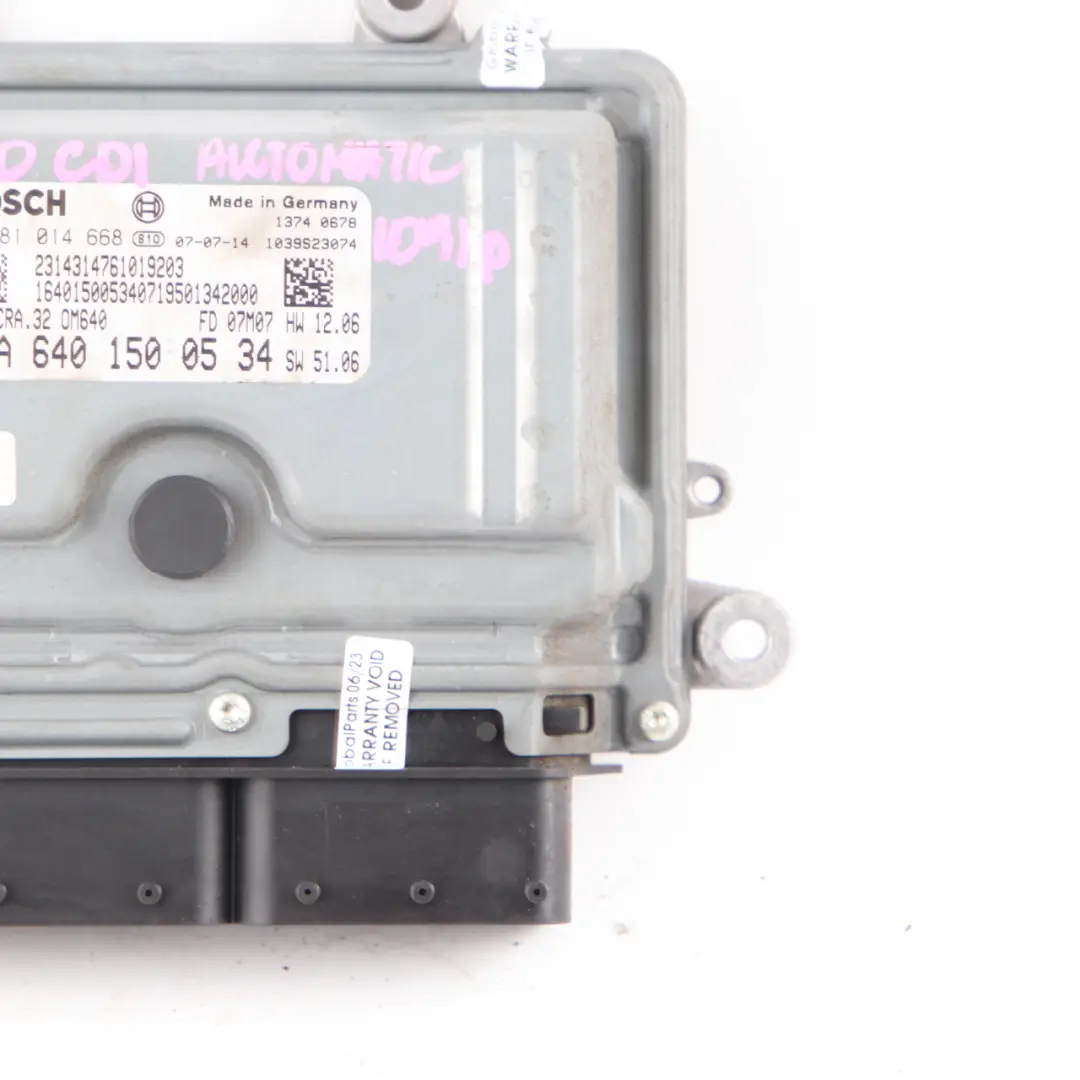 OM640.940 109HP Centralina Motore ECU per Mercedes W245 B 180 CDI con numero di parte A6401500534 Mercedes W245 B 180 CDI OM640.940 109HP Centralina Motore ECU - SKU A6401500534 - Numero di parte A6401500534