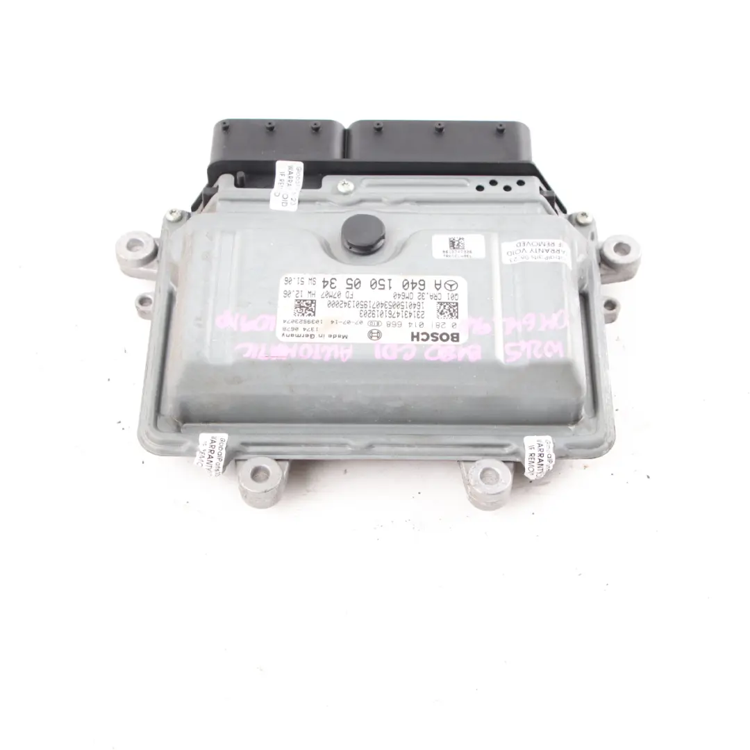 OM640.940 109HP Unidad Control Motor ECU para Mercedes W245 B 180 CDI con número de pieza A6401500534 Mercedes W245 B 180 CDI OM640.940 109HP Unidad Control Motor ECU - SKU A6401500534 - Número de pieza A6401500534