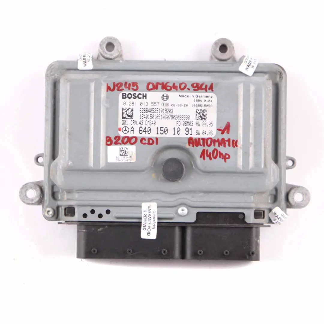 A200 B200 CDI OM640.941 140HP Engine ECU Kit Key to Mercedes W169 W245 with Part number A6401501091 Mercedes W169 W245 A200 B200 CDI OM640.941 140HP Engine ECU Kit Key - SKU A6401501091-1 - Part number A6401501091