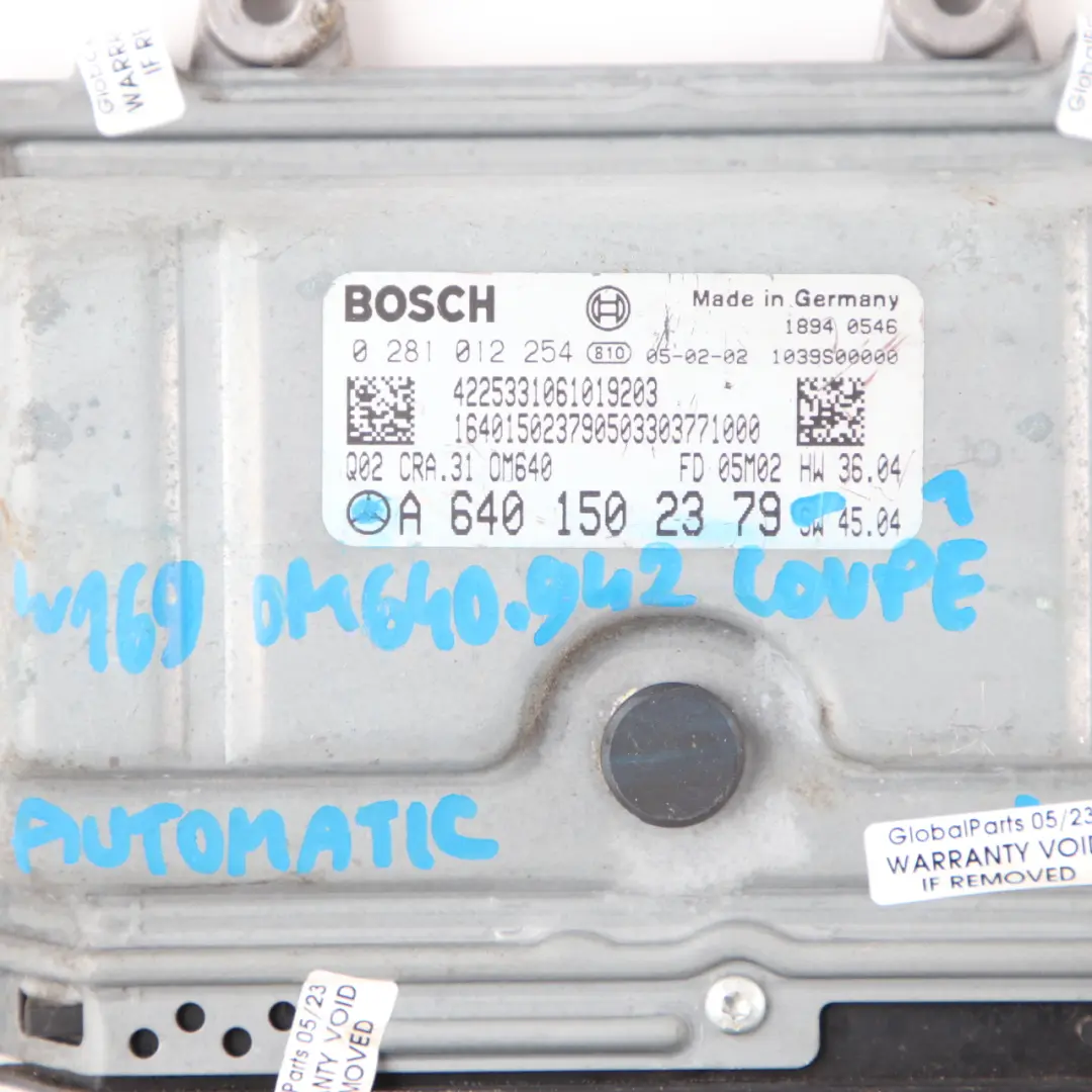 Mercedes W169 A160 CDI OM640.941 82HP Engine ECU Kit A6401501091 Key Automatic - SKU A6401502379-1 - Part number A6401502379