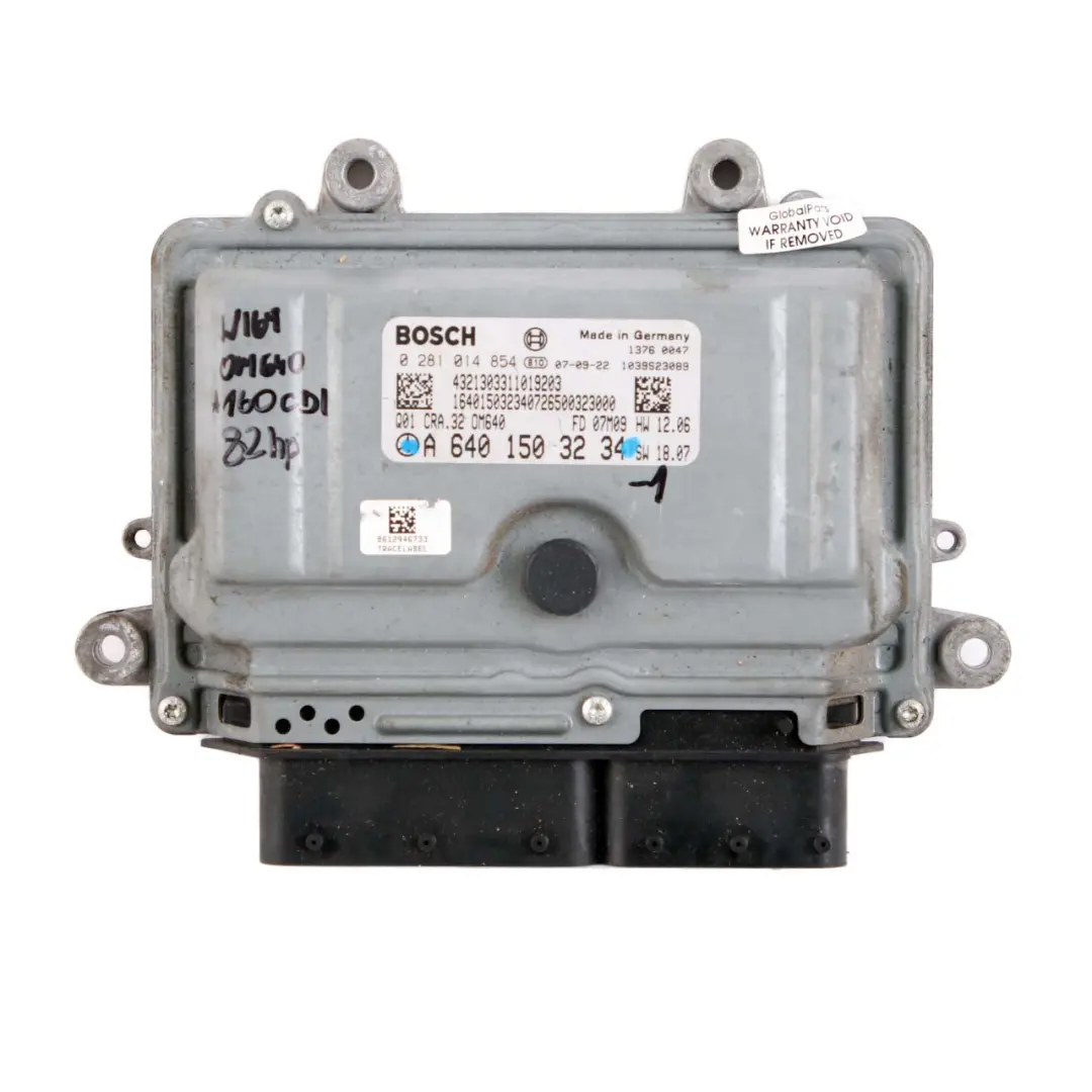 Mercedes W169 A160CDI OM640 Engine Control ECU Kit Key Lock Manual - SKU A6401503234-1 - Part number A6401503234