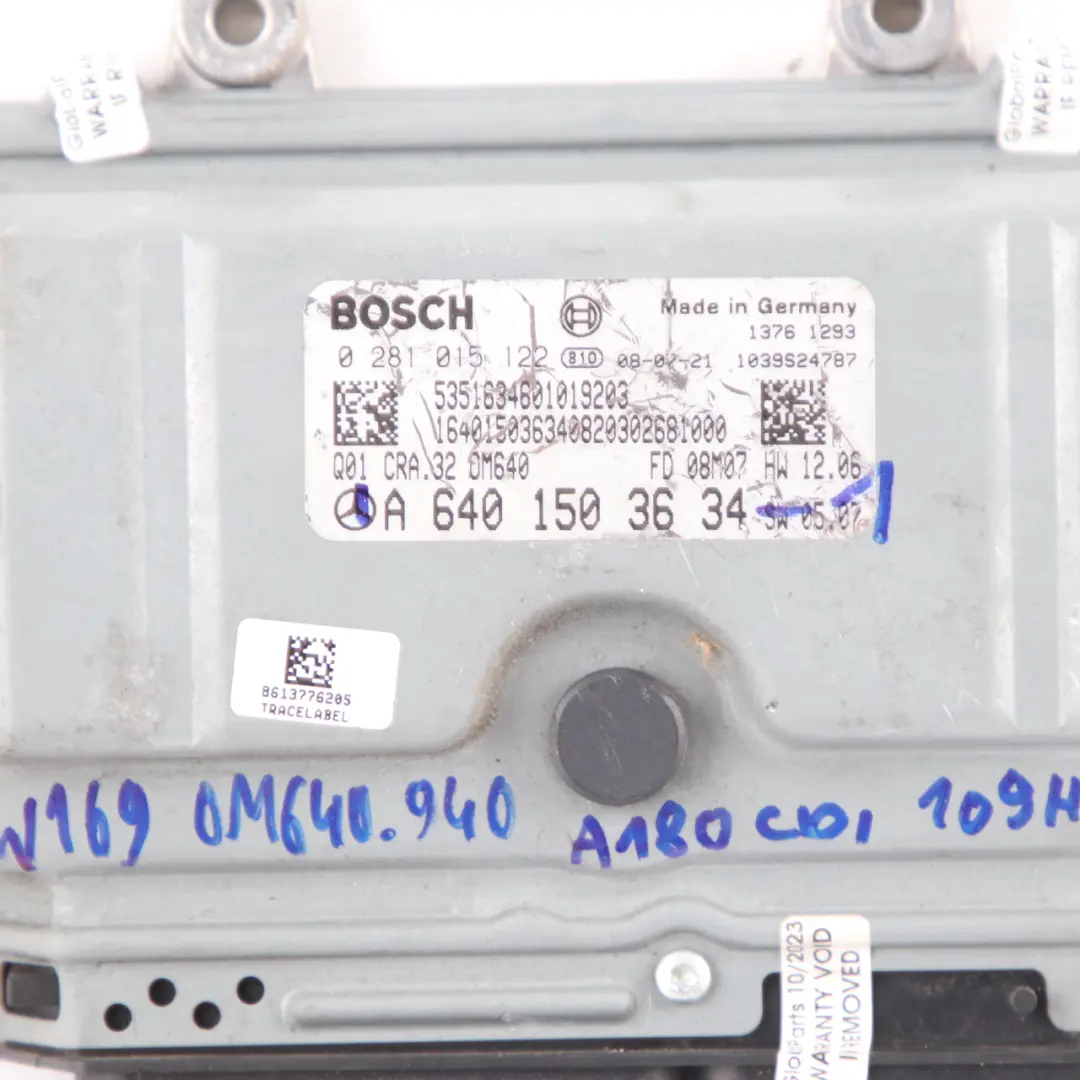 Mercedes W169 W245 A180 B180 CDI OM640.940 109HP Engine ECU Kit A640150363 Key - SKU A6401503634-1 - Part number A6401503634