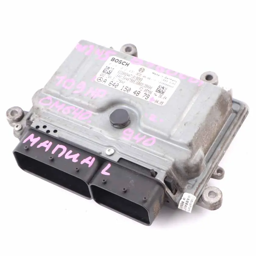 OM640.940 109HP Engine Unit ECU Manual to Mercedes W245 B 180 CDI with Part number A6401500534 Mercedes W245 B 180 CDI OM640.940 109HP Engine Unit ECU Manual - SKU A6401504879 - Part number A6401500534