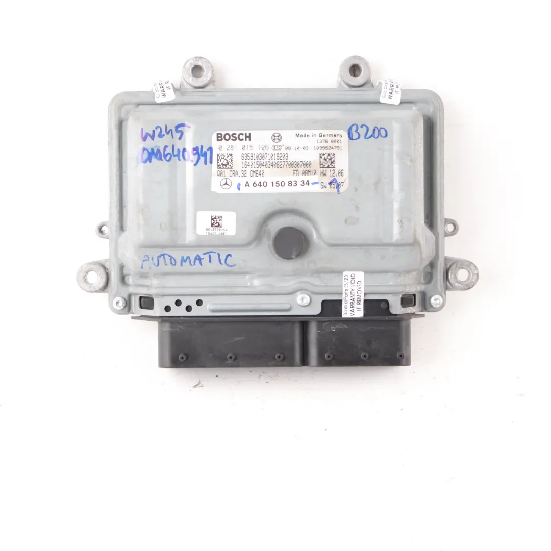 Mercedes W245 B200 CDI OM640.941 140HP Zestaw ECU silnika Klucz - SKU A6401508334 - Numer Części A6401508334