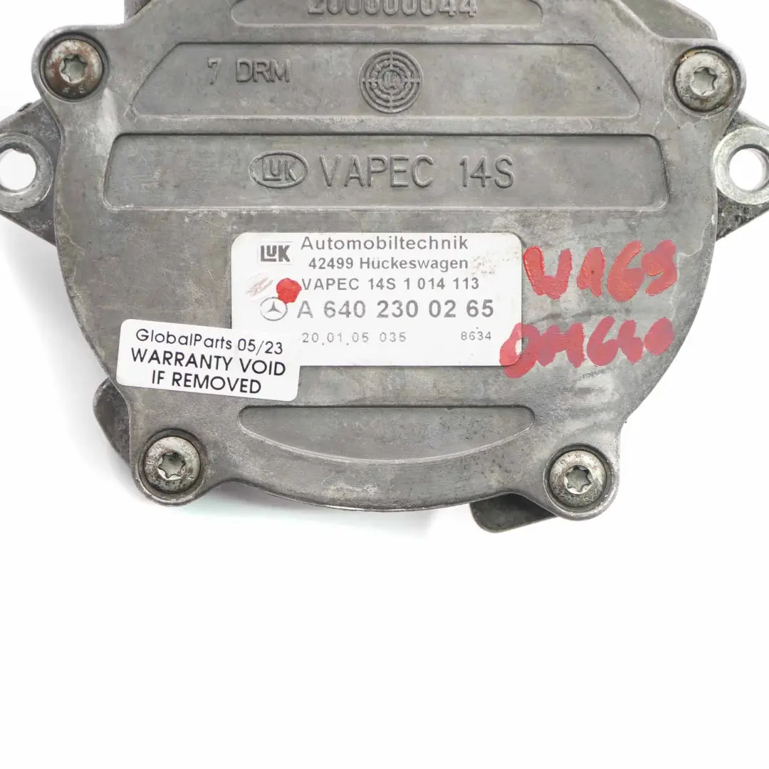 OM640 Diesel Pompa del Vuoto del Freno per Mercedes W169 W245 con numero di parte A6402300265 Mercedes W169 W245 OM640 Diesel Pompa del Vuoto del Freno - SKU A6402300265 - Numero di parte A6402300265