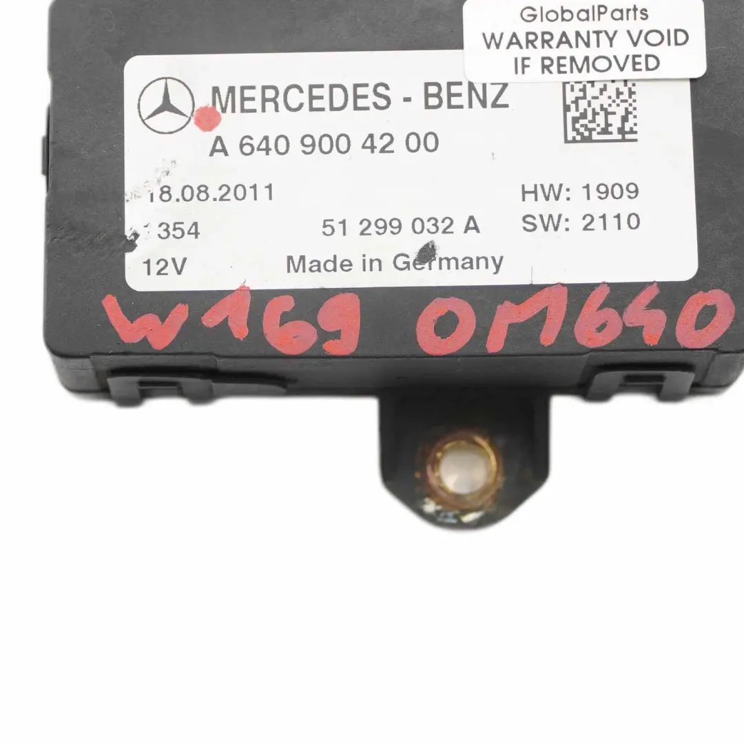 Mercedes W169 W245 Glow Plug Relay Unit Module OM640 Diesel Engine - SKU A6409004200 - Part number A6409004200