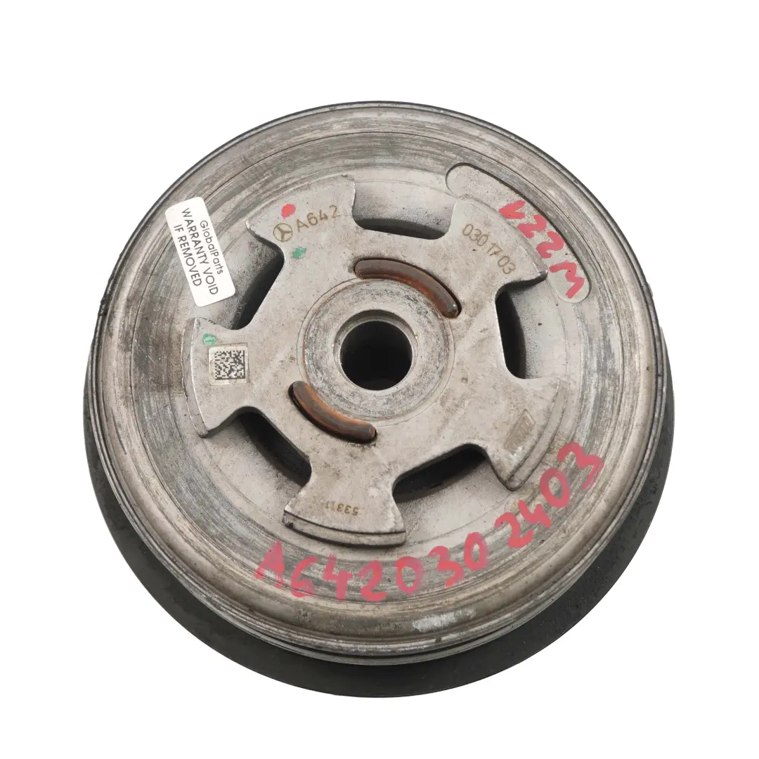 Vibration Damper Mercedes C207 W212 W221 OM642 Diesel Pulley A6420301703 to with Part number A6420302403 Vibration Damper Mercedes C207 W212 W221 OM642 Diesel Pulley A6420301703 - SKU A6420302403 - Part number A6420302403