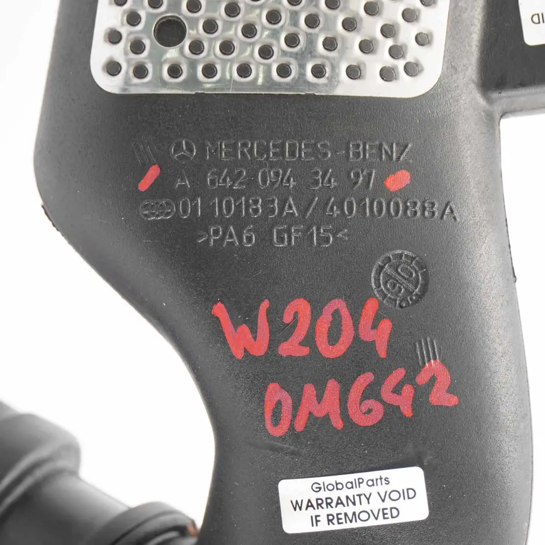  Tubo Turbo Mercedes W212 W221 OM642 Conducto Aire Medidor Masa - SKU A6420943497 - Número de pieza A6420943497
