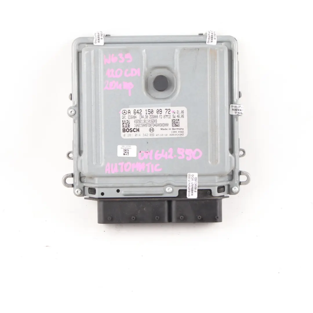 OM642.990 120 CDI 204HP Engine Unit Module ECU to Mercedes W639 with Part number A6421500972 Mercedes W639 OM642.990 120 CDI 204HP Engine Unit Module ECU - SKU A6421500972 - Part number A6421500972
