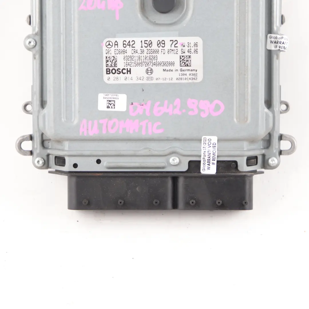 OM642.990 120 CDI 204HP Engine Unit Module ECU to Mercedes W639 with Part number A6421500972 Mercedes W639 OM642.990 120 CDI 204HP Engine Unit Module ECU - SKU A6421500972 - Part number A6421500972