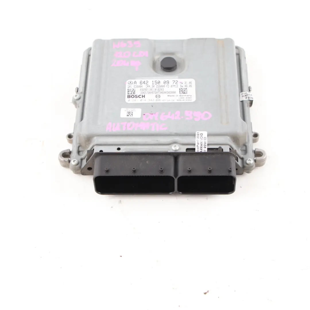 OM642.990 120 CDI 204HP Engine Unit Module ECU to Mercedes W639 with Part number A6421500972 Mercedes W639 OM642.990 120 CDI 204HP Engine Unit Module ECU - SKU A6421500972 - Part number A6421500972