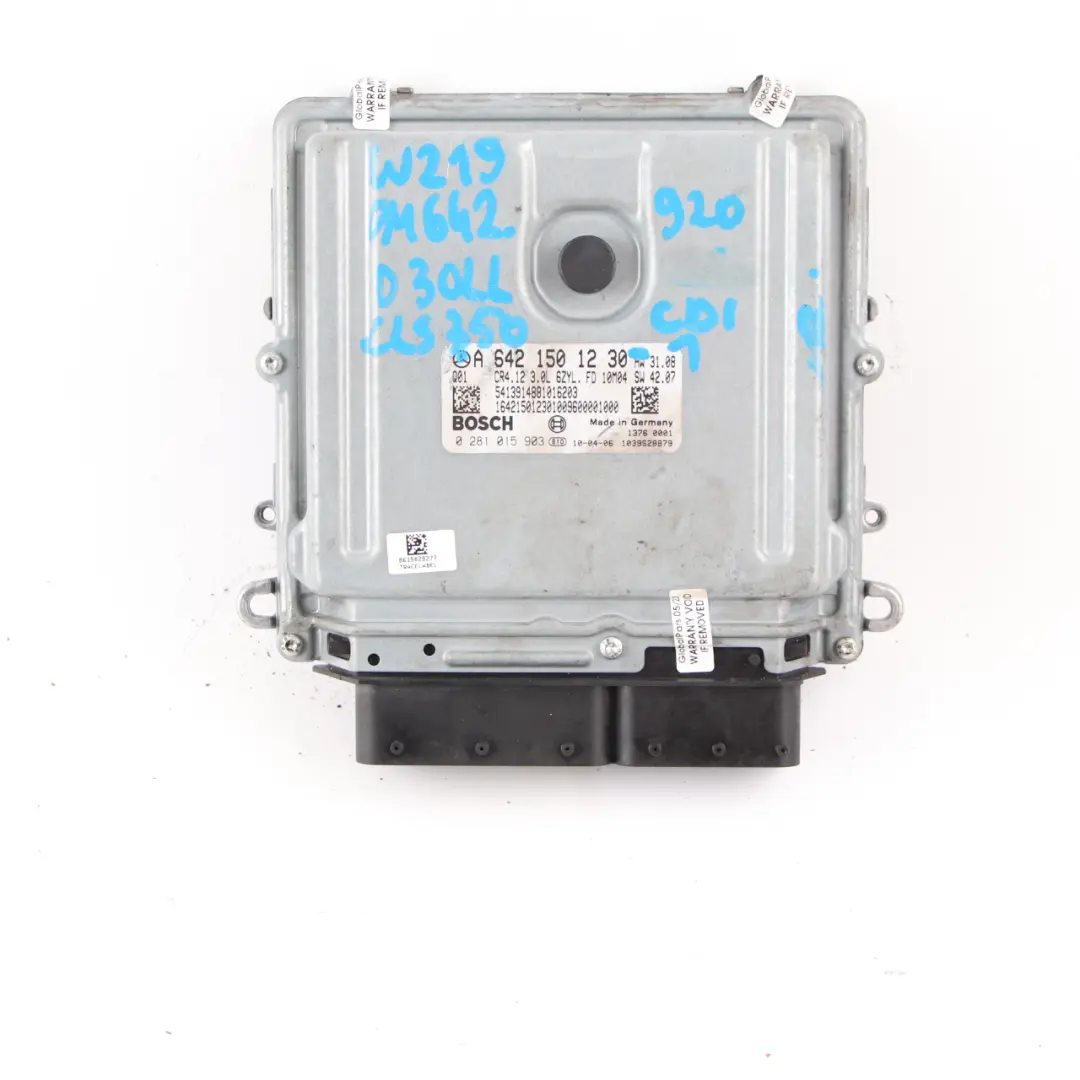 Mercedes W219 CDI OM642 Modulo Motore Kit ECU Blocco Chiave - SKU A6421501230-1 - Numero di parte A6421501230