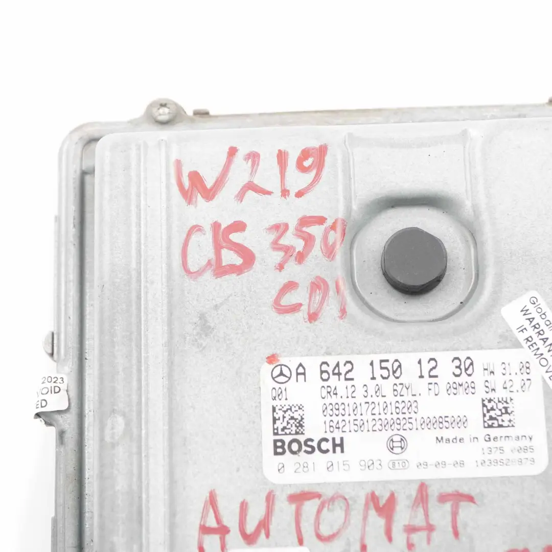 OM642 Diesel Komputer silnika ECU Automatyczny do Mercedes C219 o numerze A6421501230 Mercedes C219 OM642 Diesel Komputer silnika ECU Automatyczny - SKU A6421501230 - Numer Części A6421501230