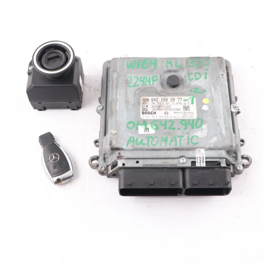 ML320 OM642.940 224HP Diesel Engine Unit ECU Kit + Key to Mercedes W164 with Part number A6421502077 Mercedes W164 ML320 OM642.940 224HP Diesel Engine Unit ECU Kit + Key - SKU A6421502077-1 - Part number A6421502077