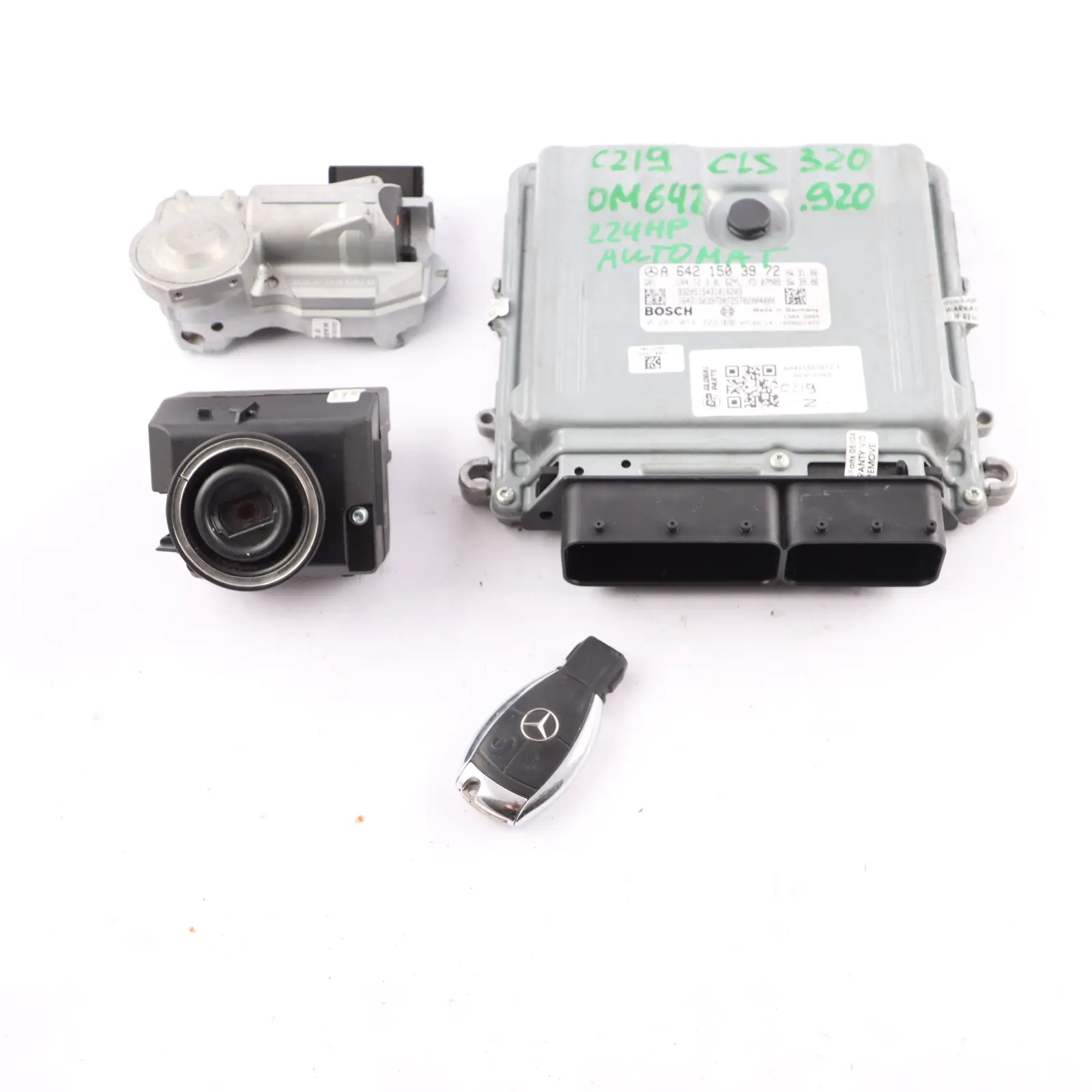 Mercedes C219 CLS 320 642.920 224HP Engine Unit ECU Kit A6421503972 Key Lock