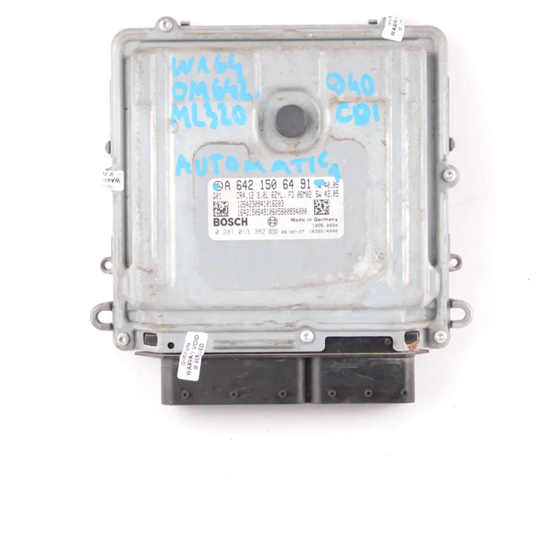 ML320 CDI OM642.940 Engine Module ECU Kit + 2 Keys to Mercedes W164 with Part number A6421506491 Mercedes W164 ML320 CDI OM642.940 Engine Module ECU Kit + 2 Keys - SKU A6421506491-1 - Part number A6421506491