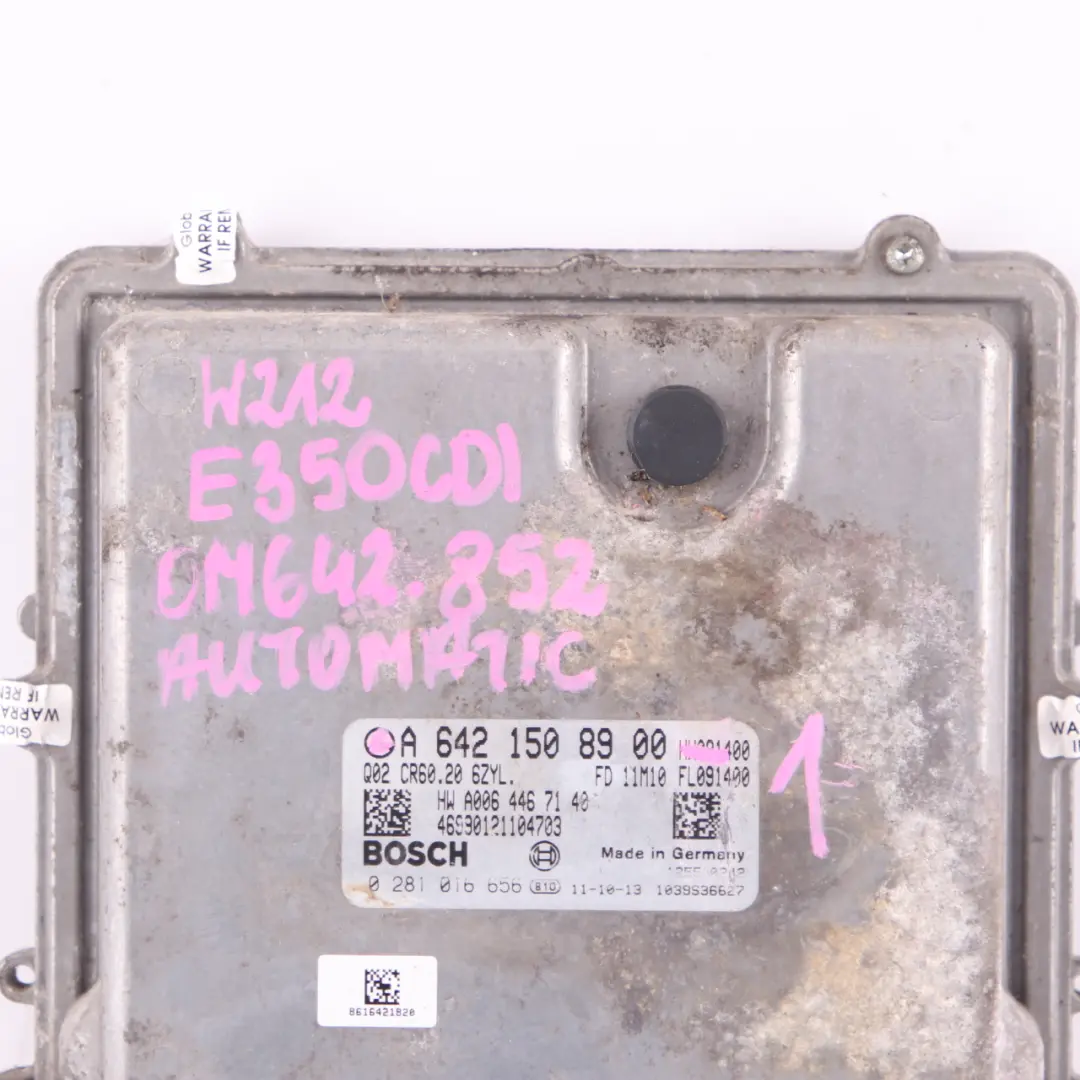 Mercedes W212 E350 CDI OM642.852 Module l'unité contrôle moteur ECU - SKU A6421508900-1 - Numéro de pièce A6421508900