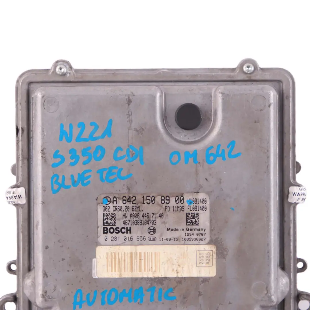  Mercedes-Benz W221 S350 CDI Bluetec OM642 Unità Controllo Motore ECU - SKU A6421508900 - Numero di parte A6421508900