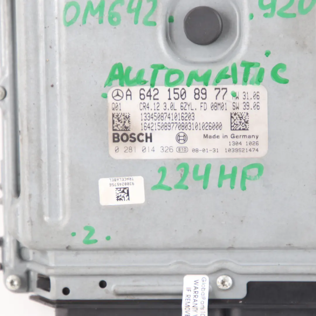 Mercedes W211 E320 CDI OM642.920 224HP Engine Module ECU Automatic - SKU A6421508977 - Part number A6421508977
