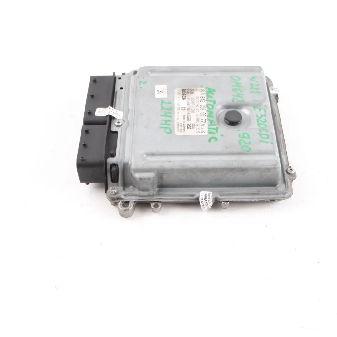 OM642.920 224HP Engine Module ECU Automatic to Mercedes W211 E320 CDI with Part number A6421508977 Mercedes W211 E320 CDI OM642.920 224HP Engine Module ECU Automatic - SKU A6421508977 - Part number A6421508977